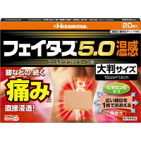 【第2類医薬品】久光製薬 フェイタス5.0 温感 大判サイズ 20枚